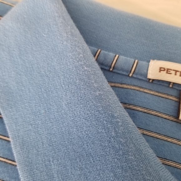 Peter Millar Blue Striped Polo Size Medium - Picture 11 of 11